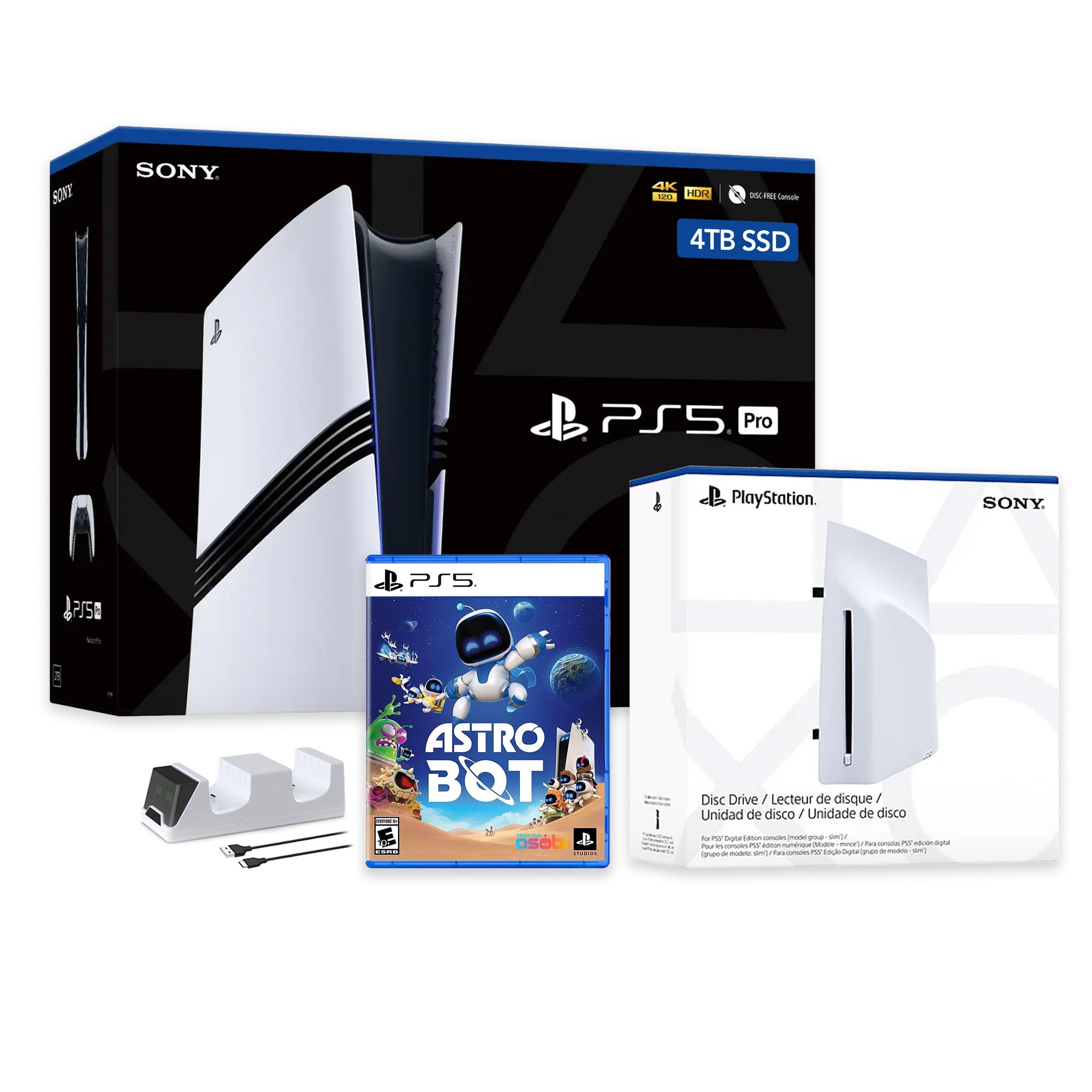 PlayStation 5 Pro 4TB SSD Console with Disc Drive, Wireless Controller and Charger, ASTRO BOT - CFI-7019 PS5 Pro PlayStation 5 Pro 4TB SSD Console with Disc Drive, Wireless Controller and Charger, ASTRO BOT - CFI-7019 PS5 Pro